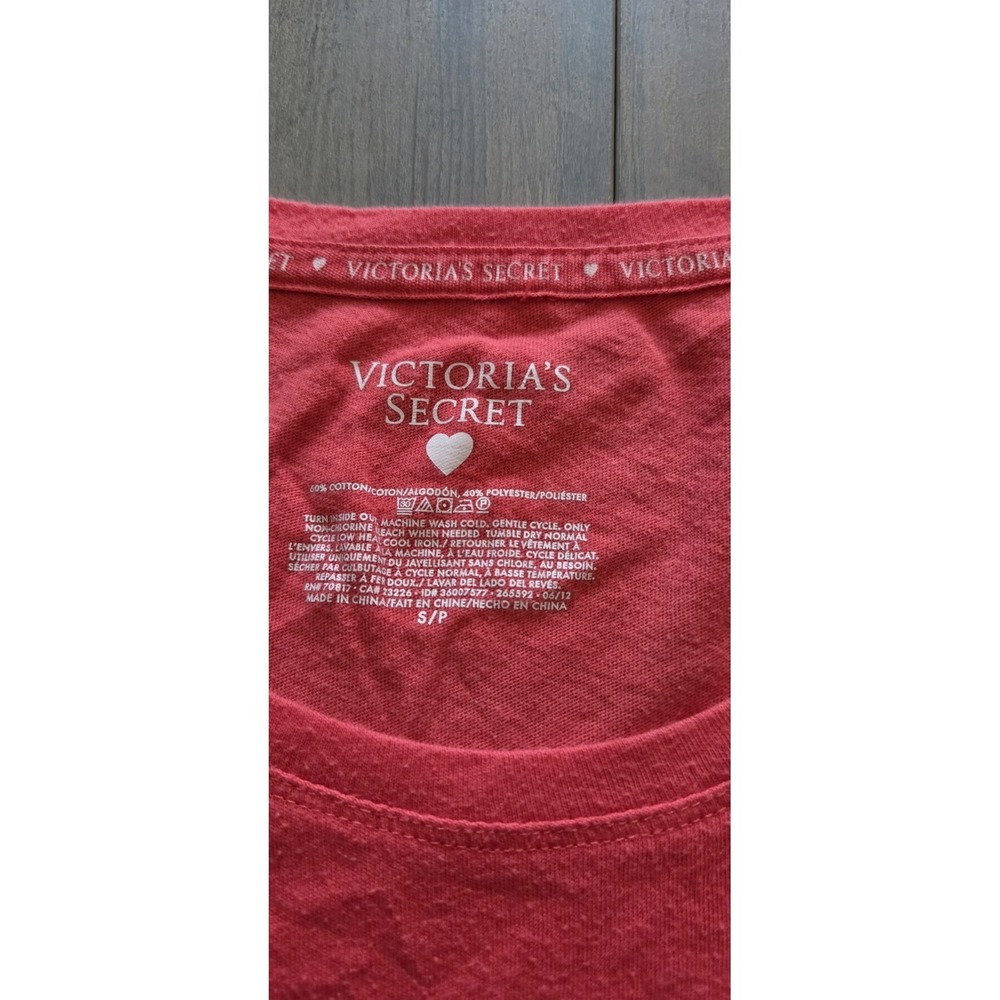 Victoria's Secret Angel Y2K Short Sleeve Red Sleep Dress W/ Gold Glitter Women S - Picture 5 of 6